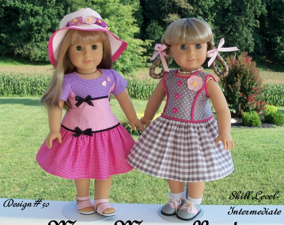 PRINTED Sewing Pattern / Meet Maryellen! / Farmcookies 1950s Style Pattern fits American Girl or Other 18" Doll