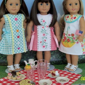 NEW! PDF Sewing Pattern / American Picnic /  Summer Dress Pattern for American Girl® or other 18&quot; Dolls