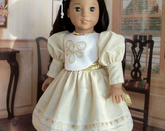 18 Inch DOLL CLOTHES / Special Occasion Embroidered Dress / Fits American Girl and other 18 Inch Doll