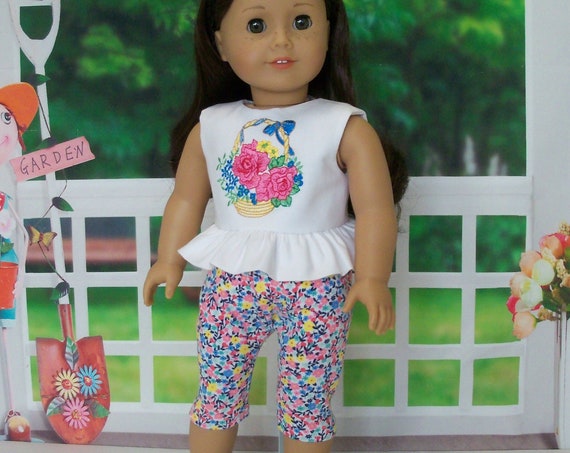 Special Value! Fits Like American Girl Doll Clothes / Summer Set and Sandals / 18 Inch Doll Clothes by Farmcookies for American Girl