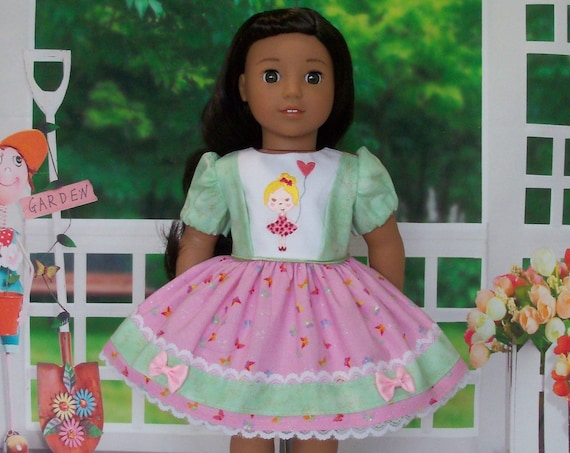 Special Value! Fits Like American Girl Doll Clothes / Rainbow Sherbet Dress by Farmcookies / 18 Inch Doll Clothes For American Girl