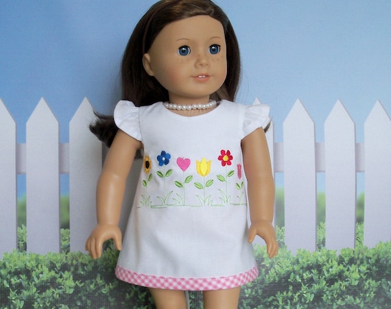Fits Like American Girl Doll Clothes / Farmcookies 18 Inch Summer A-Line Mini Doll Dress / 18 Inch Doll Clothes For American Girl