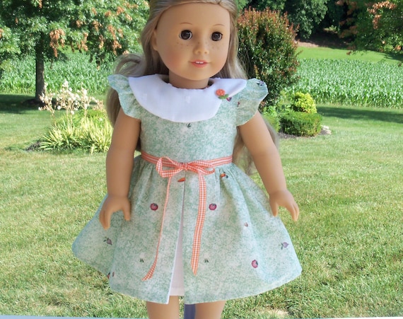 Fits Like American Girl Doll Clothes / Farmcookies Pleated Doll Dress / 18 Inch Doll Clothes/ Summer Doll Dress For American Girl