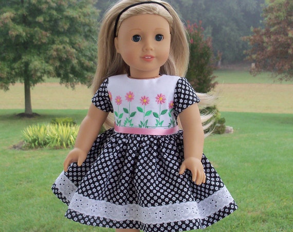 Fits Like American Girl Doll Clothes / Farmcookies School Doll Dress / 18 inch Clothes for American Girl