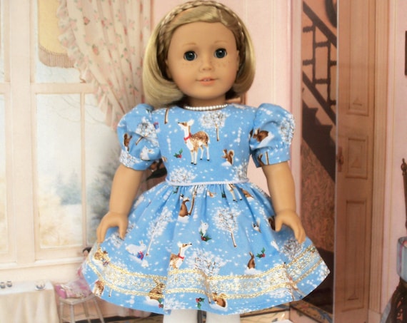 Fits Like American Girl Doll Clothes / Farmcookies Holiday Doll Dress / 18 Inch Doll Clothes For American Girl