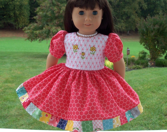 Fits Like American Girl Doll Clothes / Farmcookies 18 Inch Classic Style Doll Dress / 18 Inch Doll Clothes For American Girl