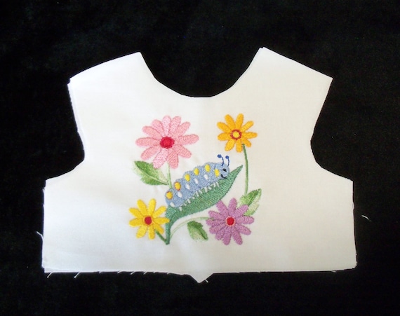 18 Inch size / Farmcookies Embroidered Summer Bodice Front / Lining Included / Sewing for 18" American Girl Doll Clothes