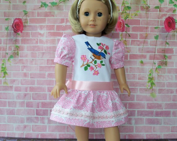 Fits Like American Girl Doll Clothes / Farmcookies Spring Doll Dress / 18 Inch Doll Clothes/ Summer Dress For American Girl