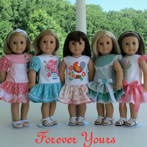 Printed SEWiNG PaTTERN / Farmcookies FOREVER YOURS / Fit and Flare Doll Dresses / Clothes for American Girl Dolls