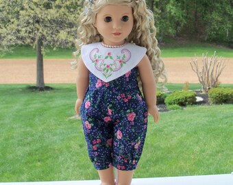 Fits Like American Girl Doll Clothes / Farmcookies 18 Inch Summer Capri Romper  / 18" Doll Clothes for American Girl