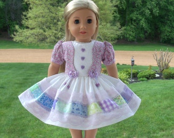 Fits Like American Girl Doll Clothes / Farmcookies 18 Inch Embroidered Doll Dress  / 18" Dress For American Girl Doll