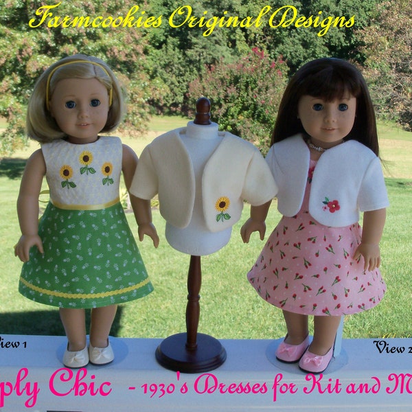 Sewing PATTERN / Farmcookies Simply Chic / Clothes Fit Like American Girl Doll Clothes Pattern