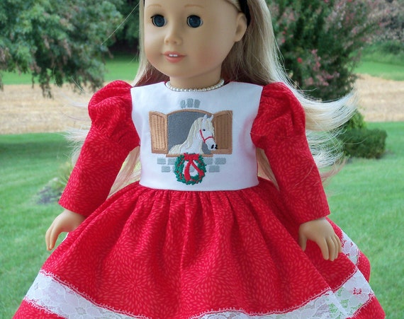 Fits Like American Girl Doll Clothes / Farmcookies 18 Inch Holiday Doll Dress / 18 Inch Doll Clothes For American Girl