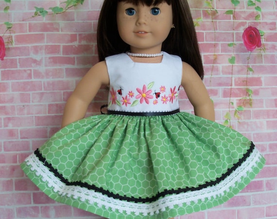 Fits Like American Girl Doll Clothes / Farmcookies 18 Inch Summer Doll Dress / 18 Inch Doll Clothes For American Girl