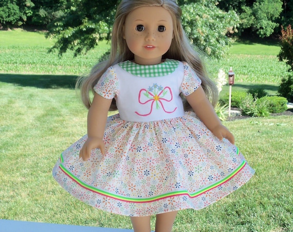 Fits Like American Girl Doll Clothes / Farmcookies 18 Inch Summer Doll Dress / 18 Inch Doll Clothes For American Girl