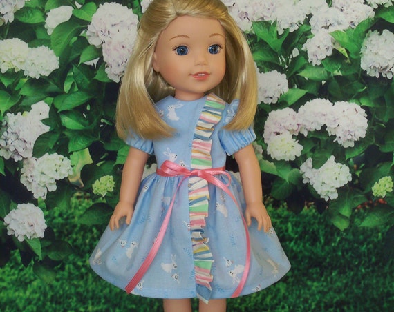 14 Inch Doll Clothes / Like Wellie Wisher Doll Clothes / Farmcookies Ruffle Dress and Shoes