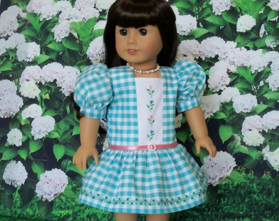 Fits Like American Girl Doll Clothes / Farmcookies Embroidered Spring Dress / 18 Inch Doll Clothes For American Girl