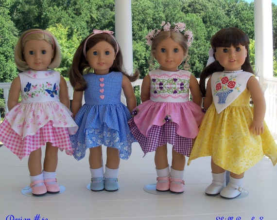 PDF SEWING PATTERN / Fits Like American Girl Doll Clothes / Swan Lake Handkerchief Dress / 18 Inch Doll Clothes Pattern