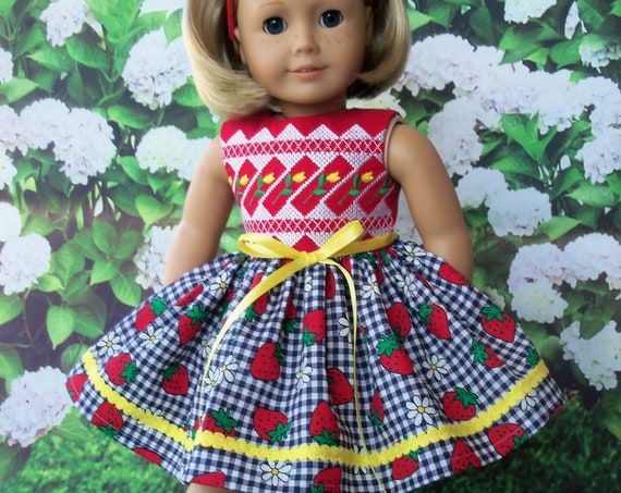 Fits Like American Girl Doll Clothes / Farmcookies Spring Doll Dress / 18 Inch Doll Clothes/ Summer Doll Dress For American Girl