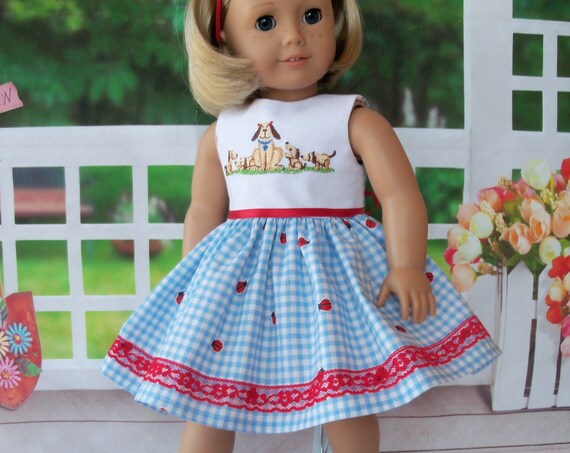 Fits Like American Girl Doll Clothes / Farmcookies Spring Doll Dress / 18 Inch Doll Clothes/ Summer Doll Dress For American Girl