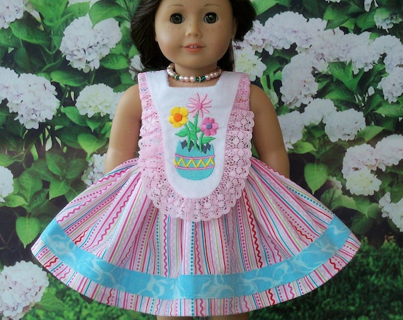Fits Like American Girl Doll Clothes / Farmcookies Easter Doll Dress / 18 Inch Doll Clothes/ Spring Dress For American Girl
