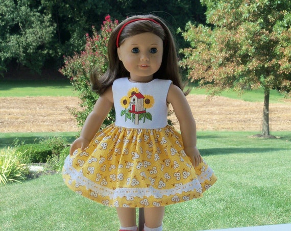SPECIAL VALUE! Fits Like American Girl Doll Clothes / Embroidered Doll Dress by Farmcookies / 18 Inch Doll Clothes For American Girl