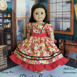 PDF SEWING PATTERN / DiXIE LANDiNG / Farmcookies Mid-1800's Gown Fits American Girl®  or Other 18" Doll /  American Girl Doll Clothes Sewing