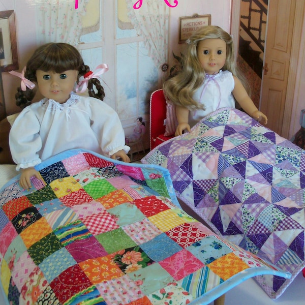 PDF SEWING PATTERN / Scrap Bag Quilts /  Fits Like American Girl Doll Clothes and Accessories / for American Girl® Doll and Wellie Wishers