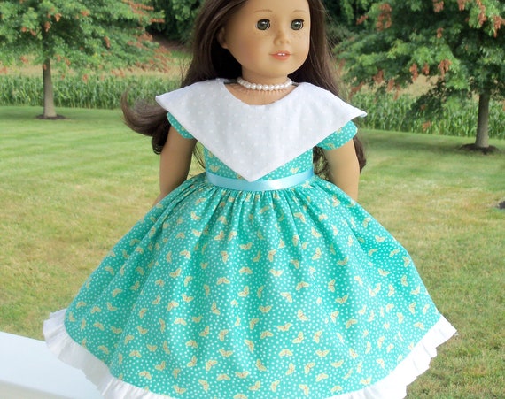 Fits Like American Girl Doll Clothes / 18 Inch Size / Historical Garden Friends Doll Gown / Fits American Girl and other 18 Inch Doll