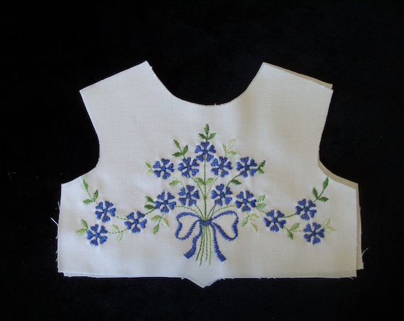 18 Inch size / Farmcookies Embroidered Summer Bodice Front / Lining Included / Sewing for 18" American Girl Doll Clothes