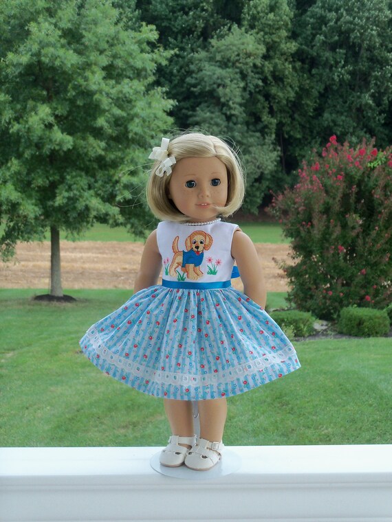 SPECIAL VALUE! Fits Like American Girl Doll Clothes / Embroidered Doll Dress by Farmcookies / 18 Inch Doll Clothes For American Girl