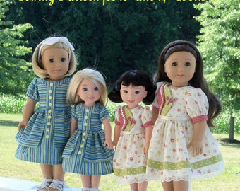 2 Sizes! PRINTED Sewing Pattern: Penny Lane/ Sewing Pattern Fits BOTH 18" American Girl®  and 14" Wellie Wishers®