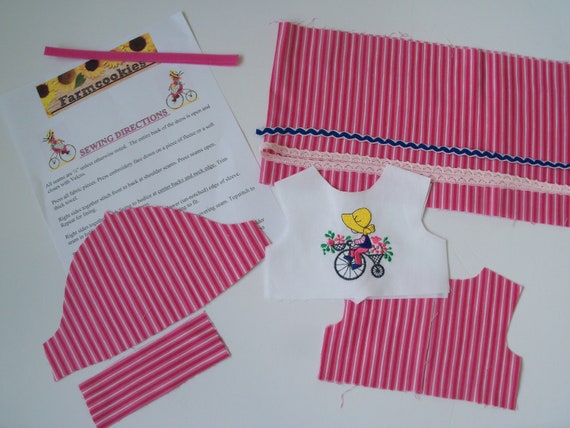 18" Size /COMPLETE SEWING KIT for 18 Inch Doll Clothes / Farmcookies Country Girl Dress Kit / Fits Like American Girl Doll Clothes