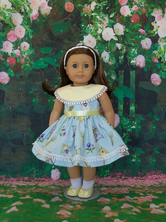 Fits Like American Girl Doll Clothes / Easter Doll Dress/ Spring Dress by Farmcookies /18 Inch Doll Clothes For American Girl