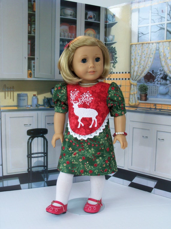 Fits Like American Girl Doll Clothes / 18 Inch Size / Kit's Holiday Dress / Fits American Girl and other 18 Inch Doll