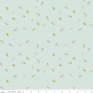 Half Yard Small Scale Doll Clothes FABRIC / Emma Ditsy Mint Item Number: C12216-Mint