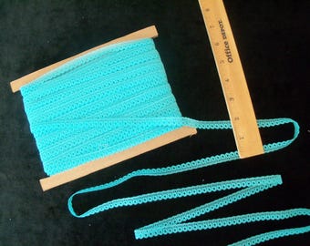 Doll Clothes Lace / 4 Yards of 3/8" Wide Turquoise Lace Trim for Doll Clothes / Sewing for American Girl Doll Dresses