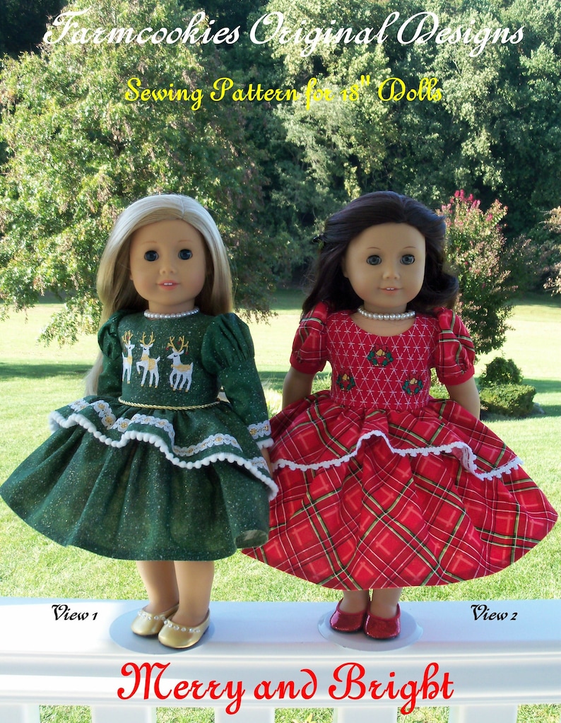 PDF SEWiNG PATTERN / Farmcookies Merry & Bright / Clothes Fit Like American Girl Doll Clothes image 1