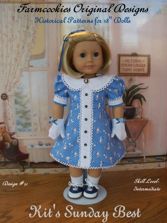 PDF Sewing PATTERN / Kit's Sunday Best by Farmcookies  / Clothes Fit Like American Girl Doll Clothes Pattern