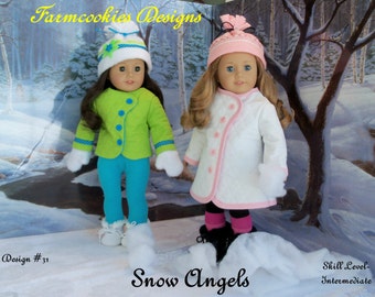 PDF Sewing Pattern / SNOW ANGELS / Winterwear Fits 18"  American Girl Dolls