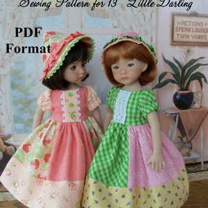 Little Darling PDF Pattern/ Patchwork Princess/ Sewing Pattern for Dianna Effner 13&quot;  Dolls