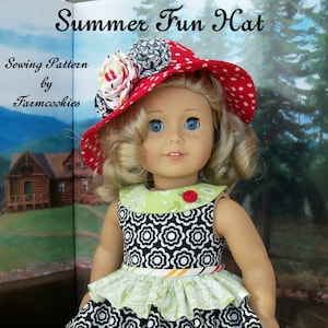 PDF Schnittmuster - Summer Fun HAT / Schnittmuster passend für American Girl® oder andere 18"Puppen