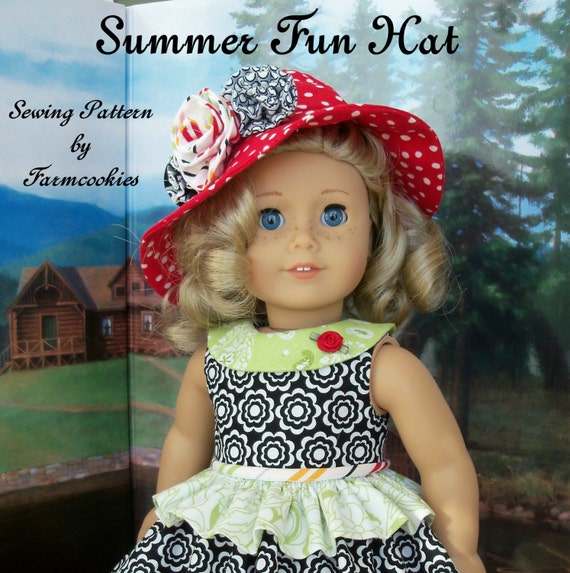PDF Sewing Pattern - Summer Fun HAT / Sewing Pattern Fits American Girl® or Other 18" Dolls