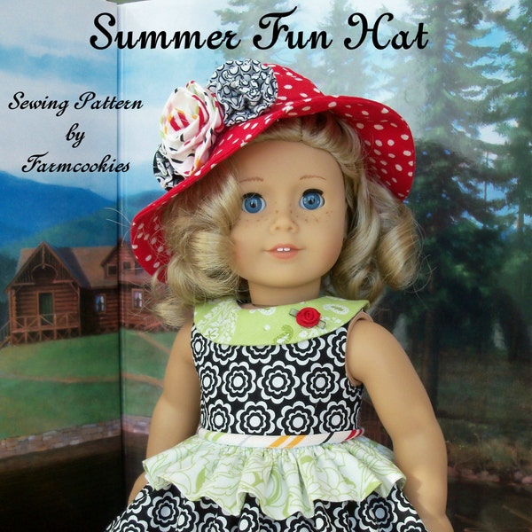 PDF Sewing Pattern - Summer Fun HAT / Sewing Pattern Fits American Girl®  or Other 18" Dolls