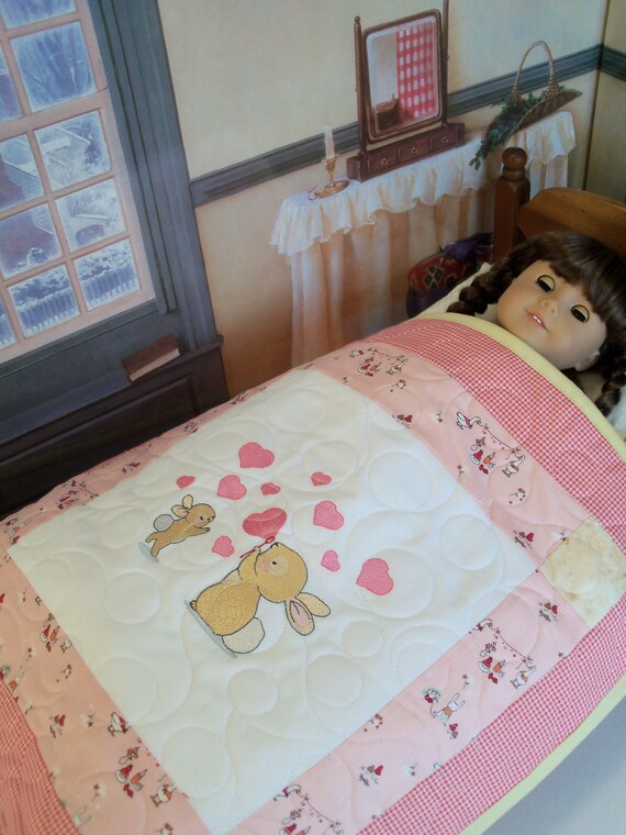 Farmcookies Embroidered Keepsake Heirloom Quilt and Dress for 18" American Girl Doll