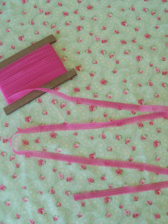 4 yards Rose Pink Lace for Doll Clothes / Farmcookies Narrow Lace and Trims for American Girl Doll Clothes