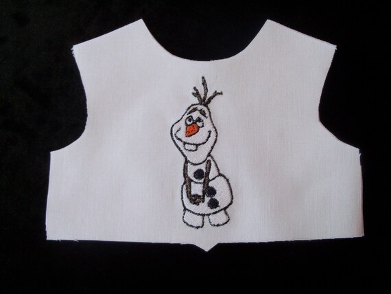 18 Inch size / Farmcookies Embroidered Disney Frozen/ Olaf Bodice Front / Lining Included / Sewing for 18" American Girl Doll Clothes