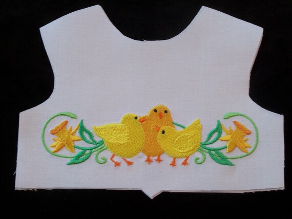 18 Inch size / Farmcookies Embroidered Easter Bodice Front / Lining Included / Sewing for 18" American Girl Doll Clothes