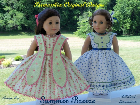 PRINTED Sewing Pattern / SUMMER BREEZE - 2 gowns that Fit American Girl® or Other 18" Doll