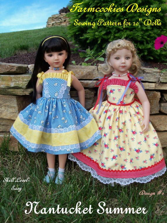PDF Sewing Pattern / NANTUCKET SUMMER for 20" Maru & Friends or 18" American Girl Dolls